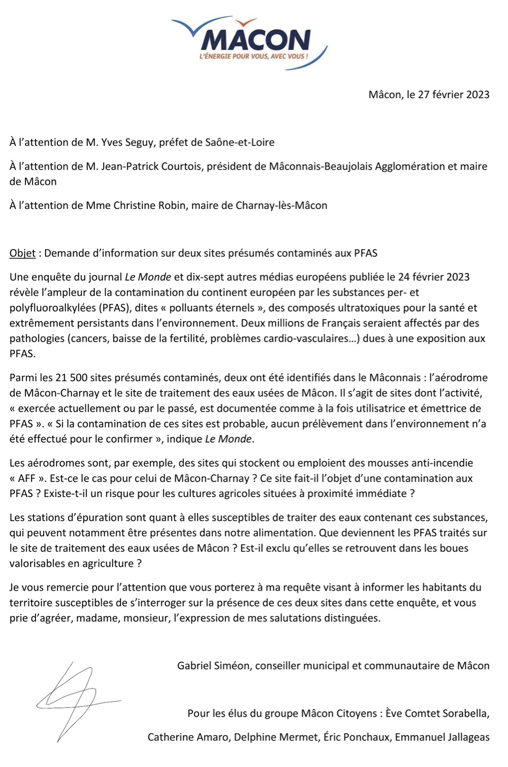 Mâcon Infos Le  Journal du Mâconnais POLLUTION AUX PFAS Le