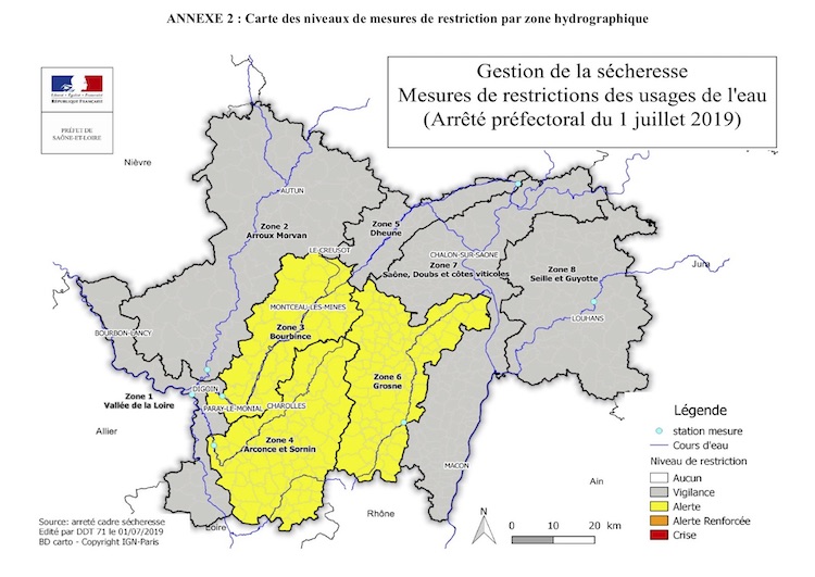 Restriction Eau Saone Et Loire Juillet 2022
